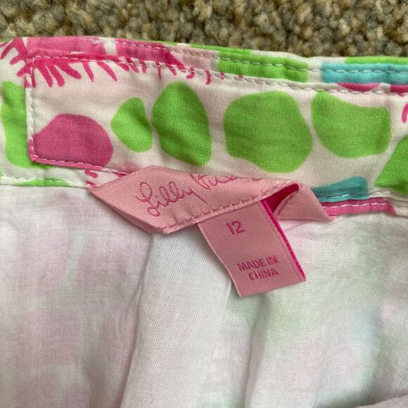 Lilly Pulitzer Pleated Skirt Girls 12 Pink Blue Floral Giraffes print Summery - Picture 7 of 8